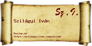 Szilágyi Iván névjegykártya