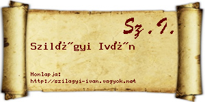 Szilágyi Iván névjegykártya